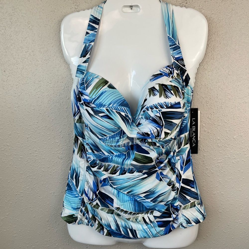 NWT La Blanca Tropical Tankini Top Size 16
